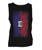 Haiti Faded Flag Mens Vest