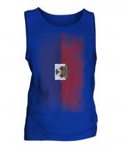 Haiti Faded Flag Mens Vest