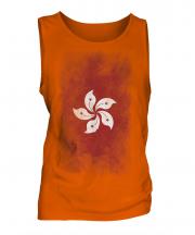 Hong Kong Faded Flag Mens Vest