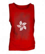 Hong Kong Faded Flag Mens Vest