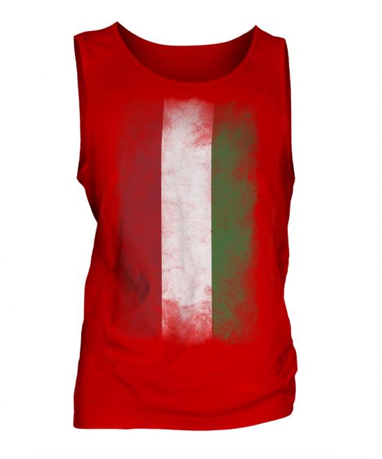 Hungary Faded Flag Mens Vest