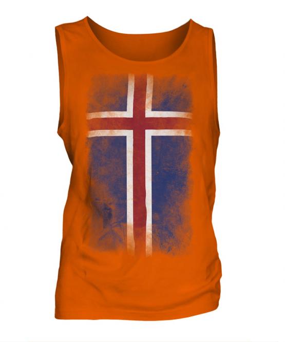 Iceland Faded Flag Mens Vest