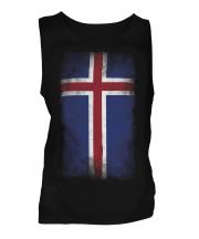 Iceland Faded Flag Mens Vest