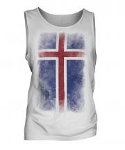 Iceland Faded Flag Mens Vest