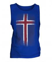 Iceland Faded Flag Mens Vest