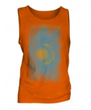 Kazakhstan Faded Flag Mens Vest
