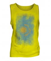 Kazakhstan Faded Flag Mens Vest