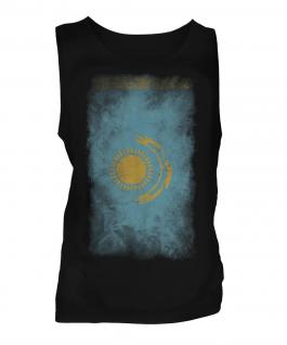 Kazakhstan Faded Flag Mens Vest