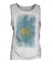 Kazakhstan Faded Flag Mens Vest