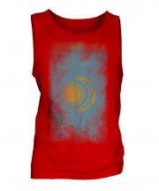 Kazakhstan Faded Flag Mens Vest