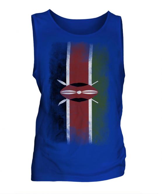 Kenya Faded Flag Mens Vest