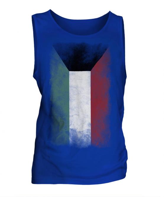 Kuwait Faded Flag Mens Vest