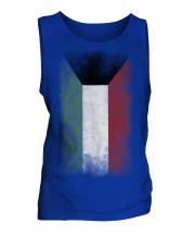 Kuwait Faded Flag Mens Vest