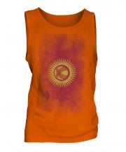 Kyrgyzstan Faded Flag Mens Vest