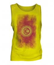 Kyrgyzstan Faded Flag Mens Vest