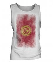 Kyrgyzstan Faded Flag Mens Vest