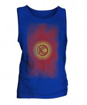 Kyrgyzstan Faded Flag Mens Vest