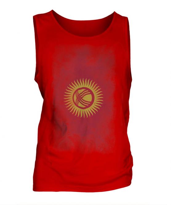 Kyrgyzstan Faded Flag Mens Vest