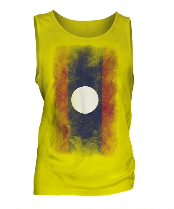 Laos Faded Flag Mens Vest