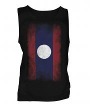 Laos Faded Flag Mens Vest