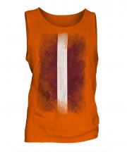 Latvia Faded Flag Mens Vest