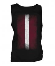 Latvia Faded Flag Mens Vest