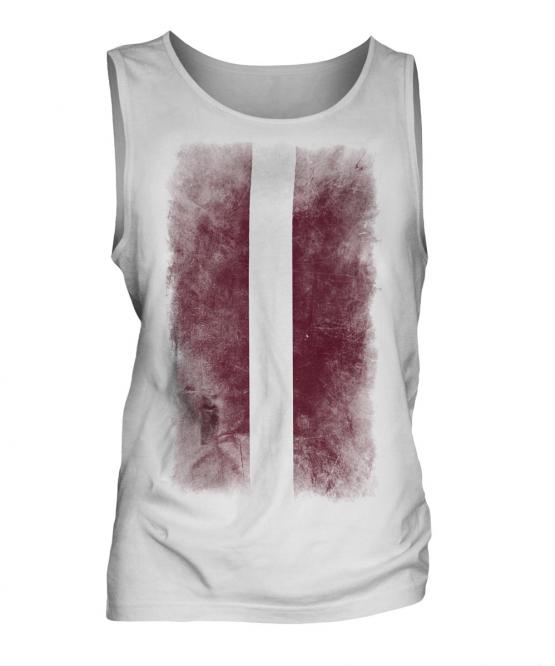 Latvia Faded Flag Mens Vest