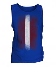 Latvia Faded Flag Mens Vest