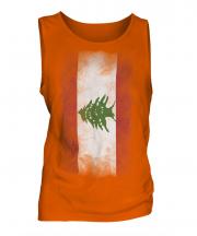 Lebanon Faded Flag Mens Vest