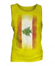 Lebanon Faded Flag Mens Vest