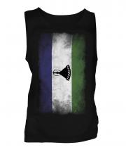 Lesotho Faded Flag Mens Vest