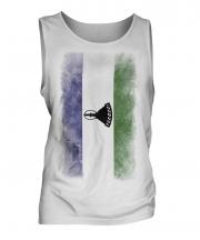 Lesotho Faded Flag Mens Vest