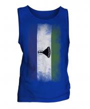 Lesotho Faded Flag Mens Vest