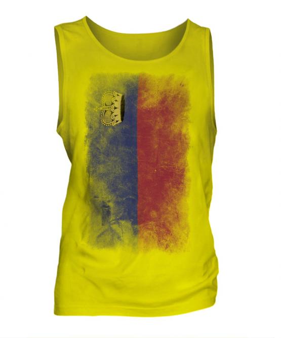 Liechtenstein Faded Flag Mens Vest