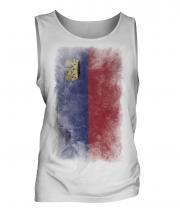 Liechtenstein Faded Flag Mens Vest