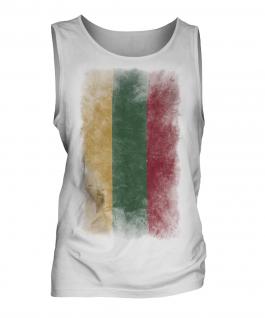 Lithuania Faded Flag Mens Vest