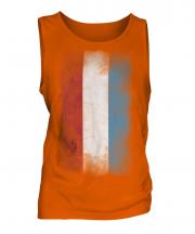 Luxembourg Faded Flag Mens Vest