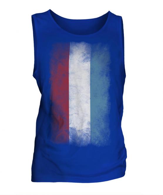 Luxembourg Faded Flag Mens Vest