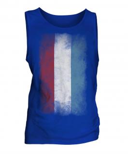 Luxembourg Faded Flag Mens Vest
