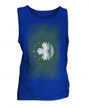 Macau Faded Flag Mens Vest