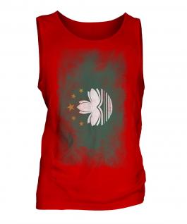 Macau Faded Flag Mens Vest