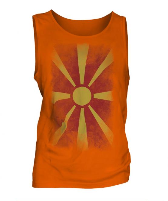 Macedonia Faded Flag Mens Vest