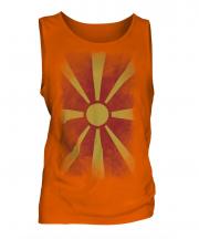 Macedonia Faded Flag Mens Vest