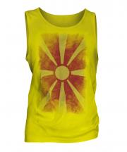 Macedonia Faded Flag Mens Vest