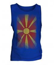 Macedonia Faded Flag Mens Vest