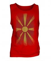 Macedonia Faded Flag Mens Vest