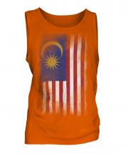Malaysia Faded Flag Mens Vest