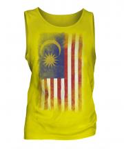 Malaysia Faded Flag Mens Vest
