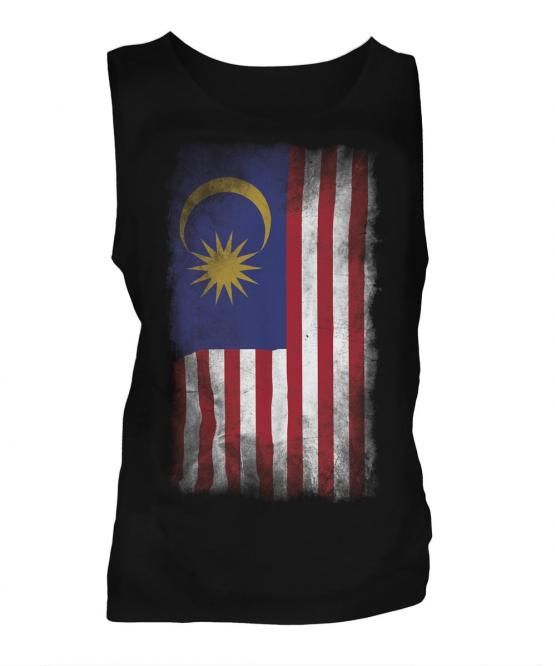 Malaysia Faded Flag Mens Vest