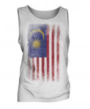 Malaysia Faded Flag Mens Vest